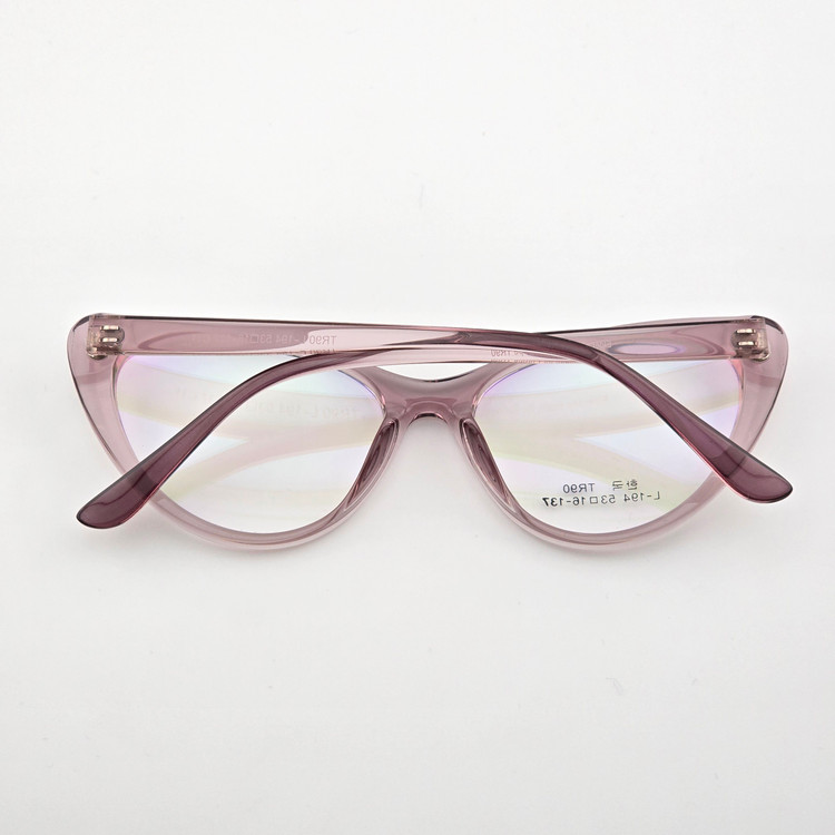 تصویر فریم عینک طبی زنانه مدل گربه ای رنگ شفاف
