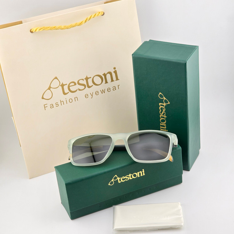 تصویر عینک آفتابی کائوچو پاستلی سبز روشن برند Testoni مدل FIS02