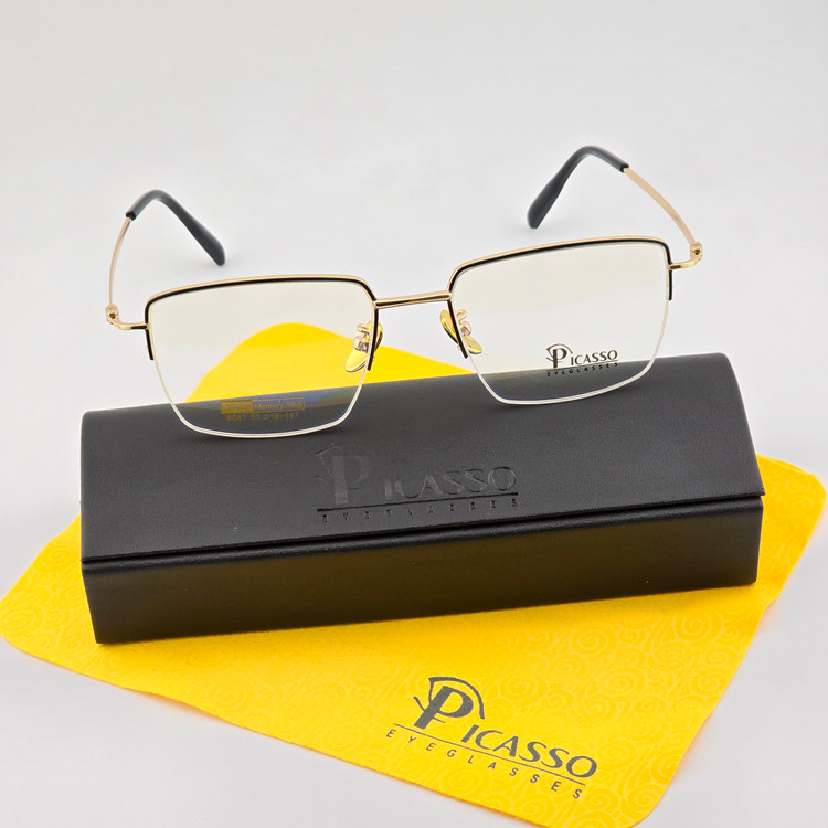 تصویر فریم عینک طبی تیتانیوم نیم فریم برند پیکاسو PICASSO مدل 8047