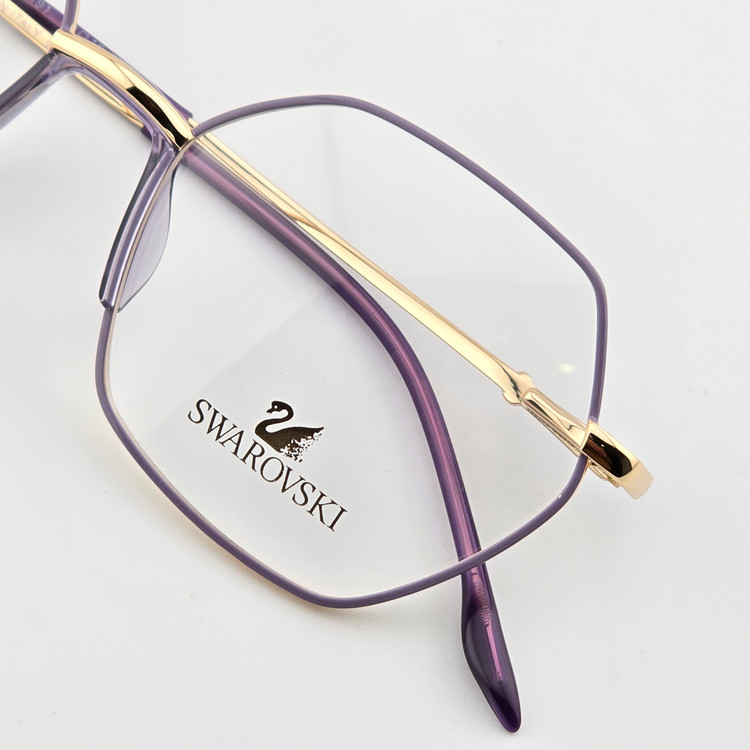 تصویر فریم عینک طبی فلزی دخترانه و زنانه سواروسکی SWAROVSKI مدل چند ضلعی کد 12191