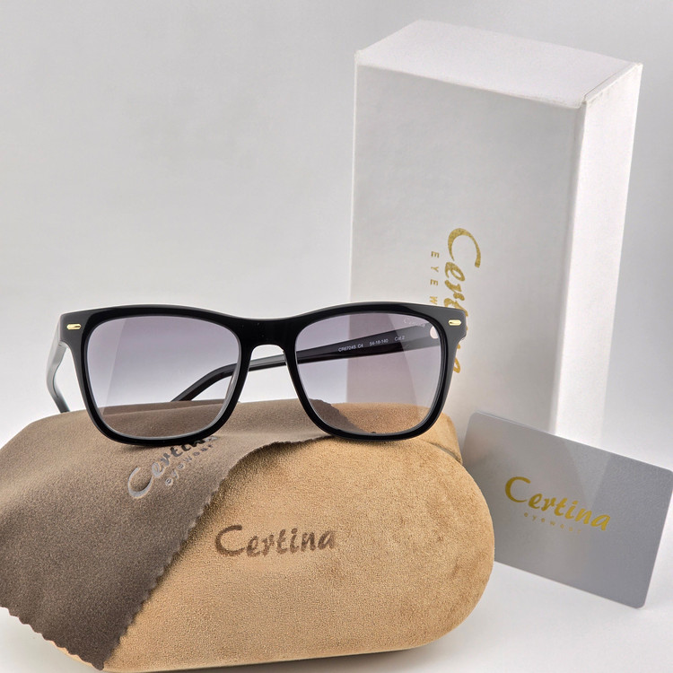عینک آفتابی کائوچو مردانه و زنانه کلاسیک مشکی سرتینا Certina مدل 6724