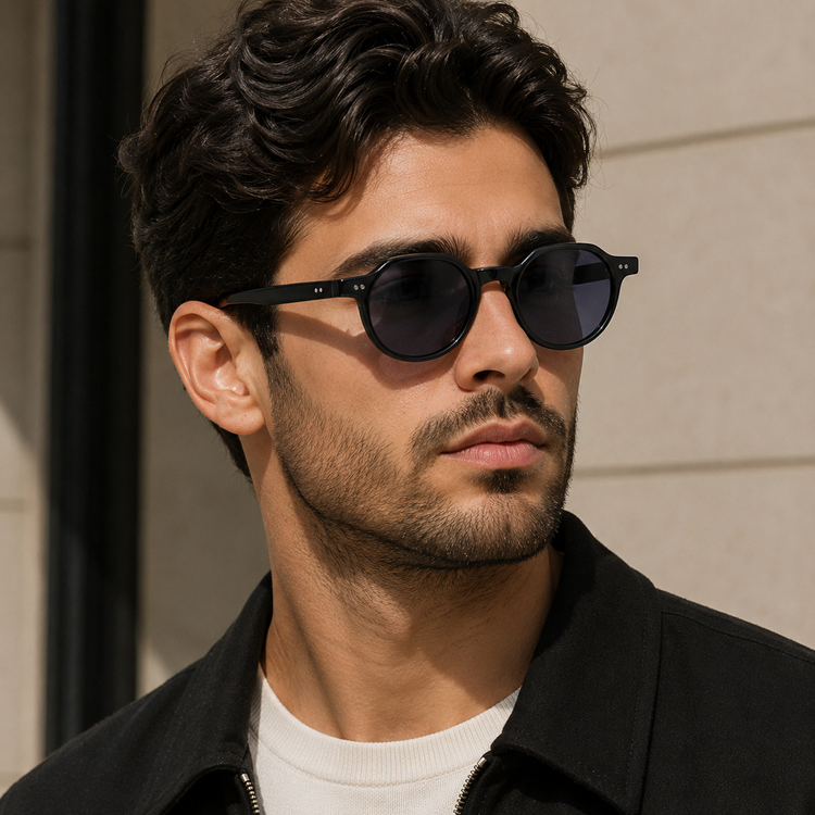 عینک آفتابی کائوچو گرد سایز کوچک سرتینا Certina مشکی مدل 6380