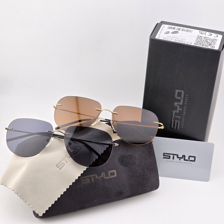 عینک آفتابی خلبانی بدون فریم تیتانیوم مردانه و زنانه استایلو STYLO مدل 7065